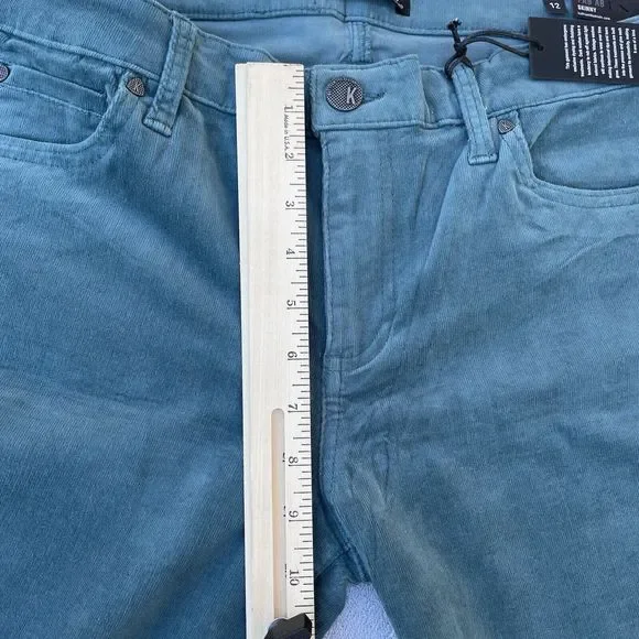 Kut From The Kloth Corduroy Pants Women's Size 12 Diana Skinny Teal Blue New - Picture 5 of 15
